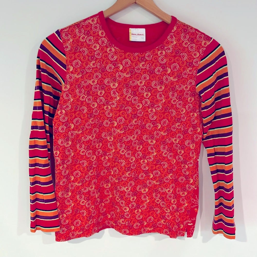 Hanna Andersson Red and Multicolor Long Sleeve‎ Tee